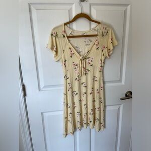 Floral Yellow Casual Dress